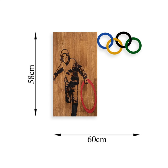 Wallity Banksy - 14 Escultura de pared de madera y metal Wallity Banksy - 14 Escultura de pared de madera y metal